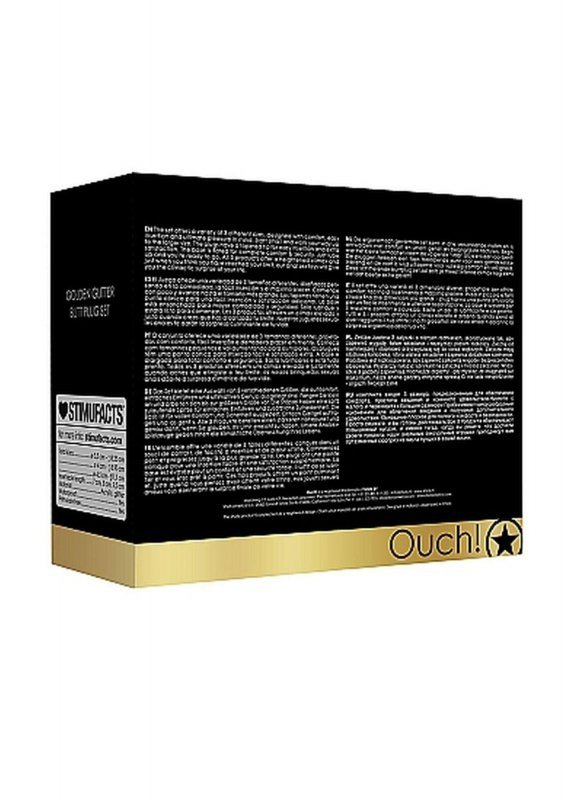 Acrylic goldchip butt plug set - gold