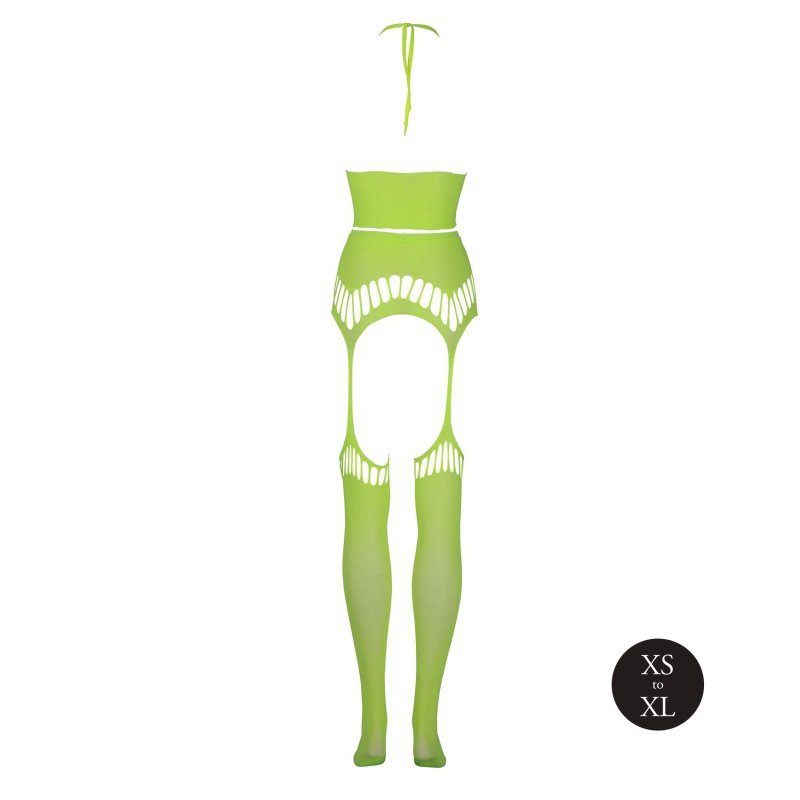 Two piece with crop top and stockings - green - XS/XL