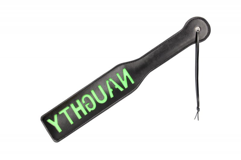 Packa do klapsów świecąca w ciemności z napisem Naughty