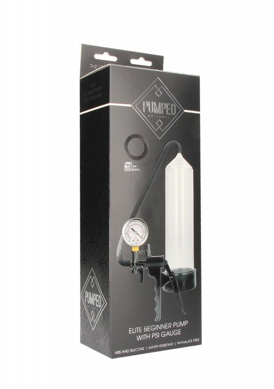 Elite beginner pump with psi gauge - transparent