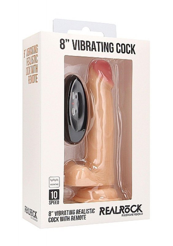 Wibrujące naturalne dildo z pilotem 20 cm