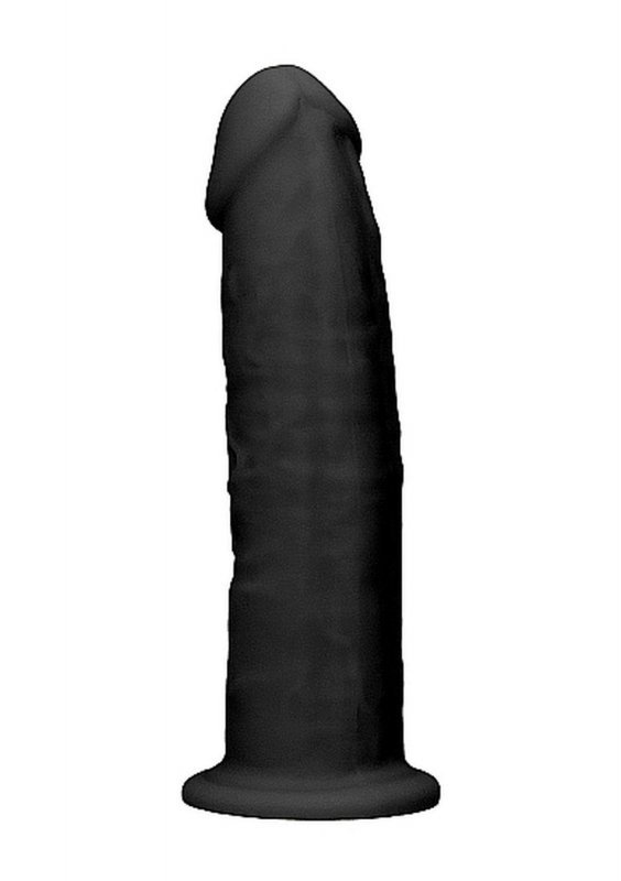 Czarne dildo bez jąder na przyssawce 15,3 cm