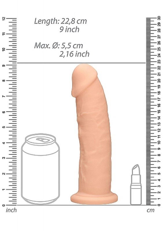 Dildo bez jąder na przyssawce 22,8 cm