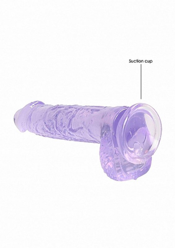 Realistyczny penis na przyssawce dildo fioletowe 15 cm