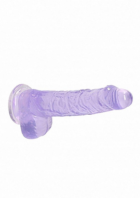 Realistyczny penis na przyssawce dildo fioletowe 15 cm