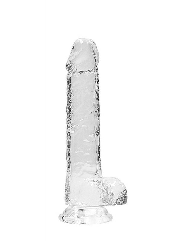 Realistyczny penis na przyssawce dildo clear 20 cm