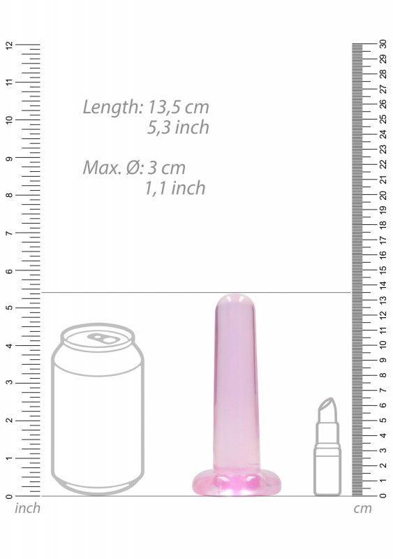 Gładkie dildo korek analny na przyssawce różowy 13 cm