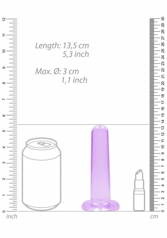 Gładkie dildo korek analny na przyssawce fioletowy 13 cm
