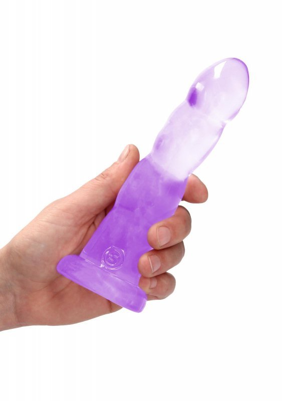 Dildo analne z wypustkami na przyssawce fioletowe 17,8 cm