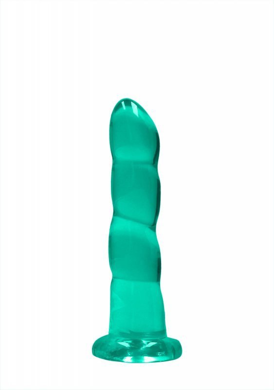 Dildo analne z wypustkami na przyssawce zielone 17,8 cm