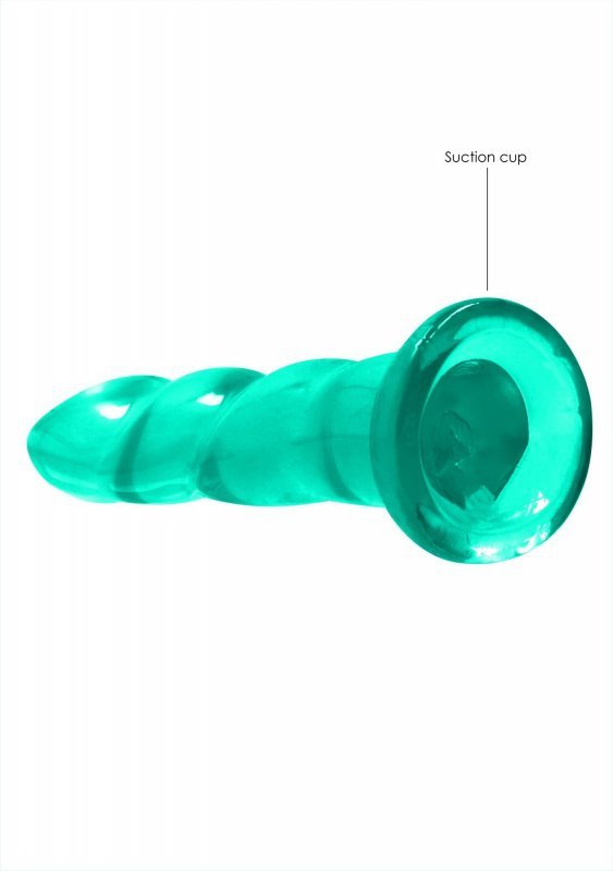 Dildo analne z wypustkami na przyssawce zielone 17,8 cm