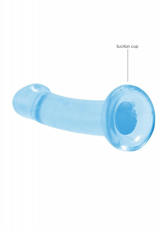 Realistyczne dildo analne na przyssawce niebieskie 17,8 cm