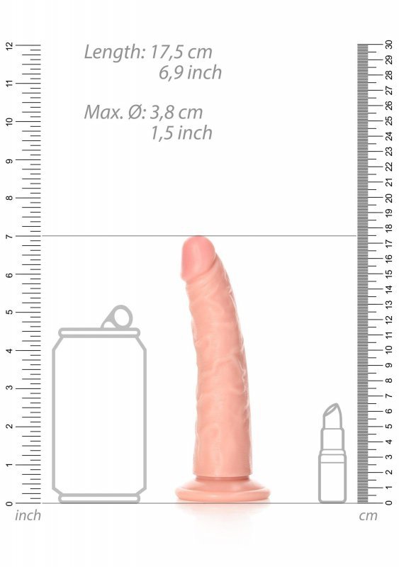 Smukły penis dildo na mocnej przyssawce 15 cm