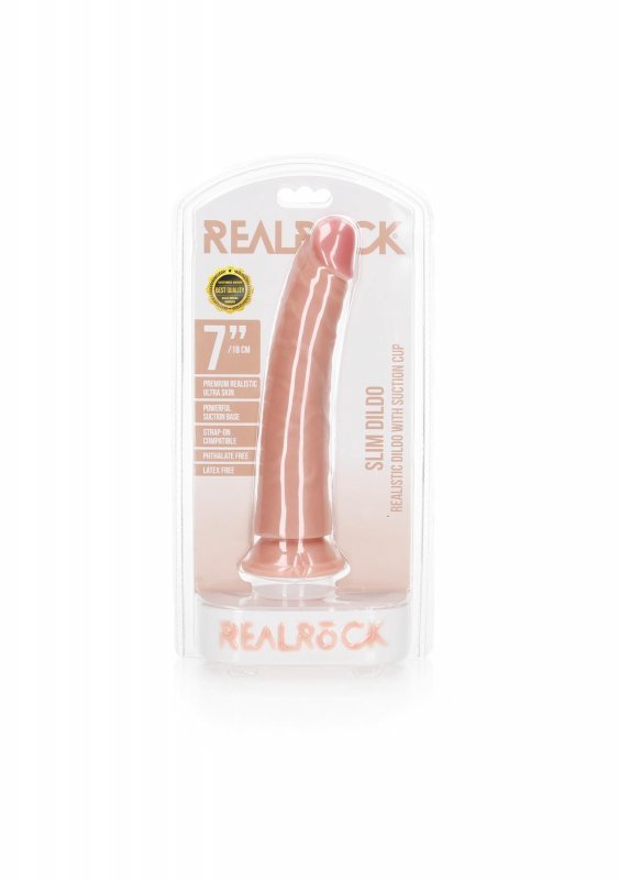 Smukły penis dildo na mocnej przyssawce 17,8 cm