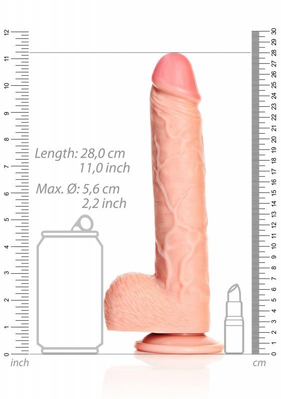 XL Realistyczne dildo  z jądrami na przyssawce  25,5 cm