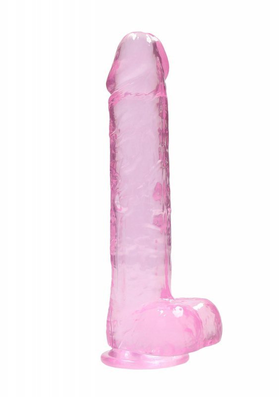 Realistyczne żelowe dildo penis na przyssawce różowy 25,4 cm
