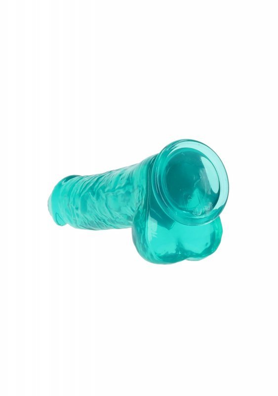 Realistyczne żelowe dildo penis na przyssawce zielony 25,4 cm