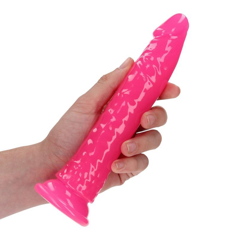 Slim Realistic Dildo with Suction Cup - Glow in the Dark - 8&#039;&#039; / 20 cm