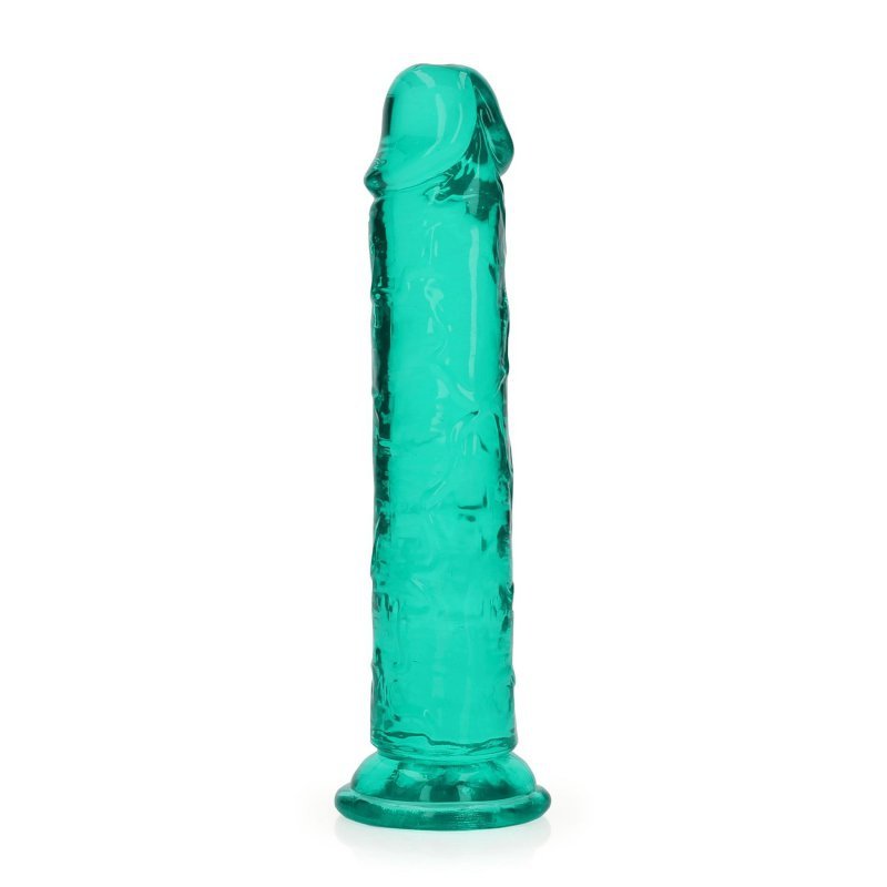 Żelowy realistyczny penis dildo z przyssawką bez jąder zielony 18cm