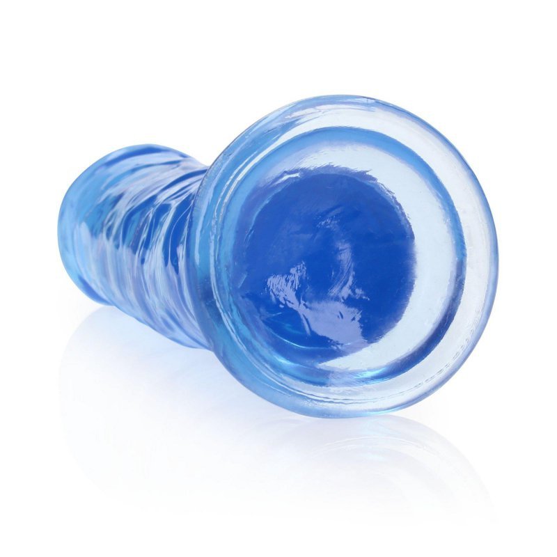 Żelowy realistyczny penis dildo z przyssawką bez jąder niebieski 20cm