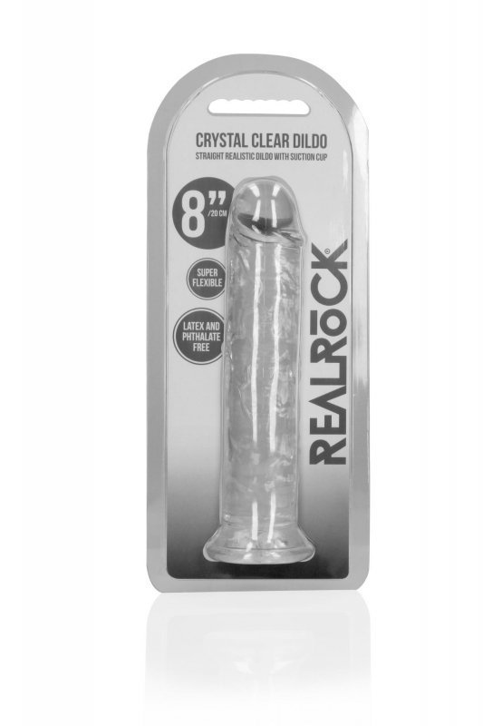 Żelowy realistyczny penis dildo z przyssawką bez jąder przezroczysty 20cm