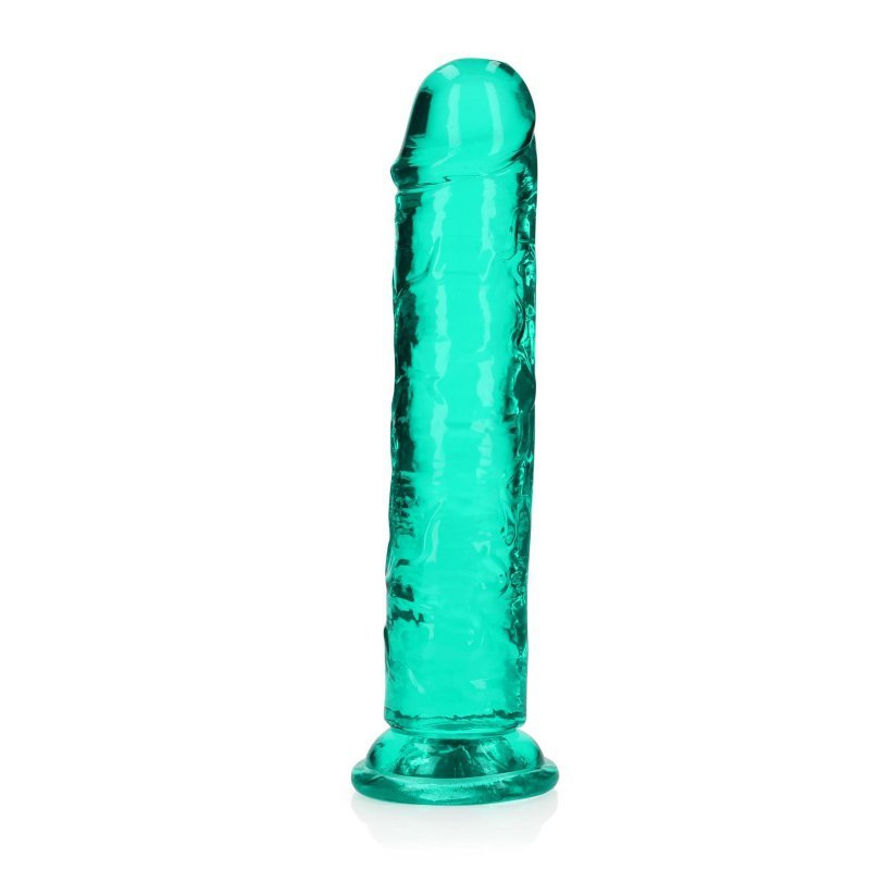 Żelowy realistyczny penis dildo z przyssawką bez jąder zielony 20cm