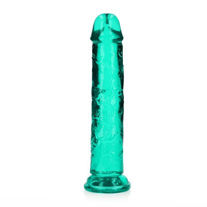 Żelowy realistyczny penis dildo z przyssawką bez jąder zielony 20cm