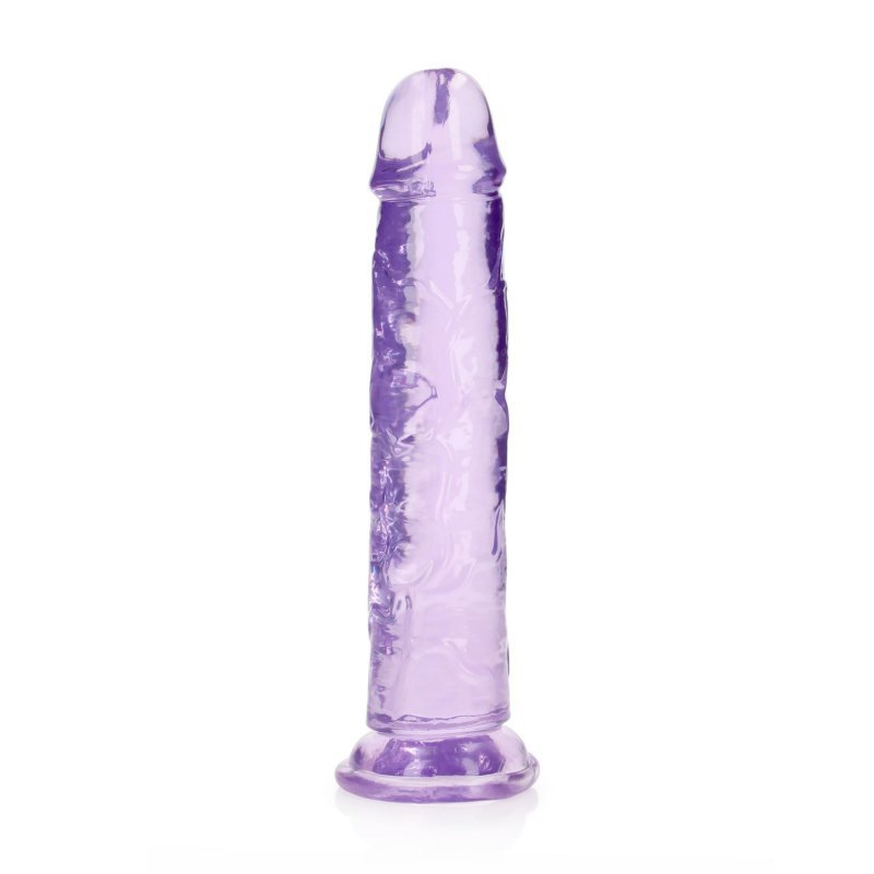 Żelowy realistyczny penis dildo z przyssawką bez jąder fioletowy 23cm