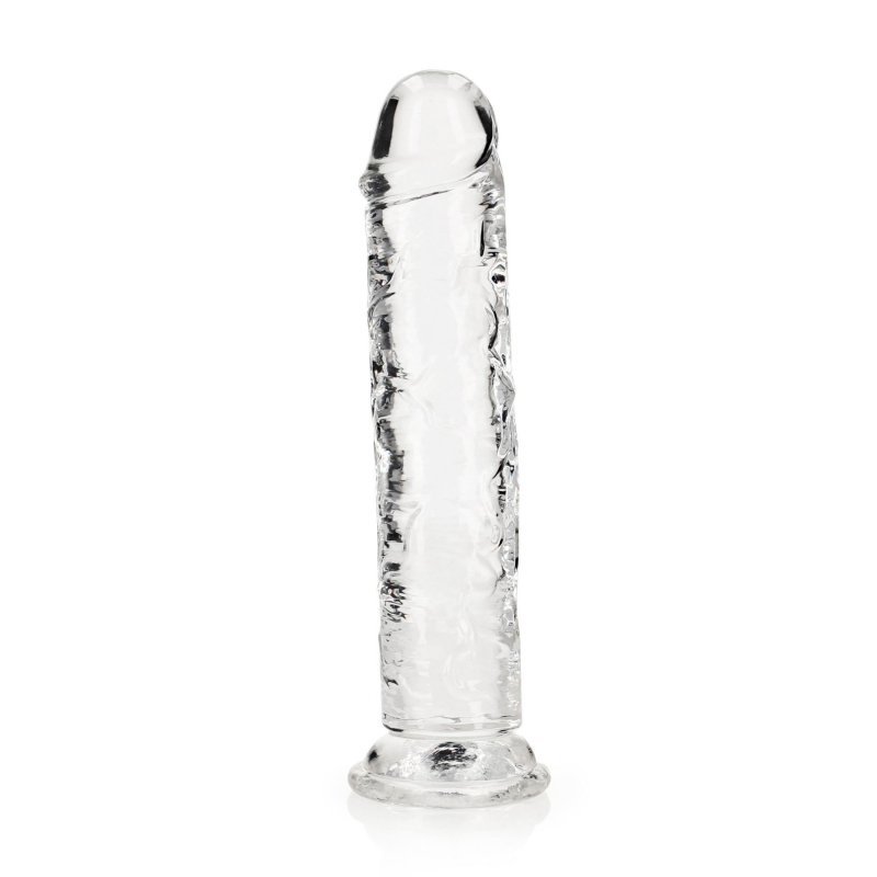 Żelowy realistyczny penis dildo z przyssawką bez jąder przezroczysty 23cm