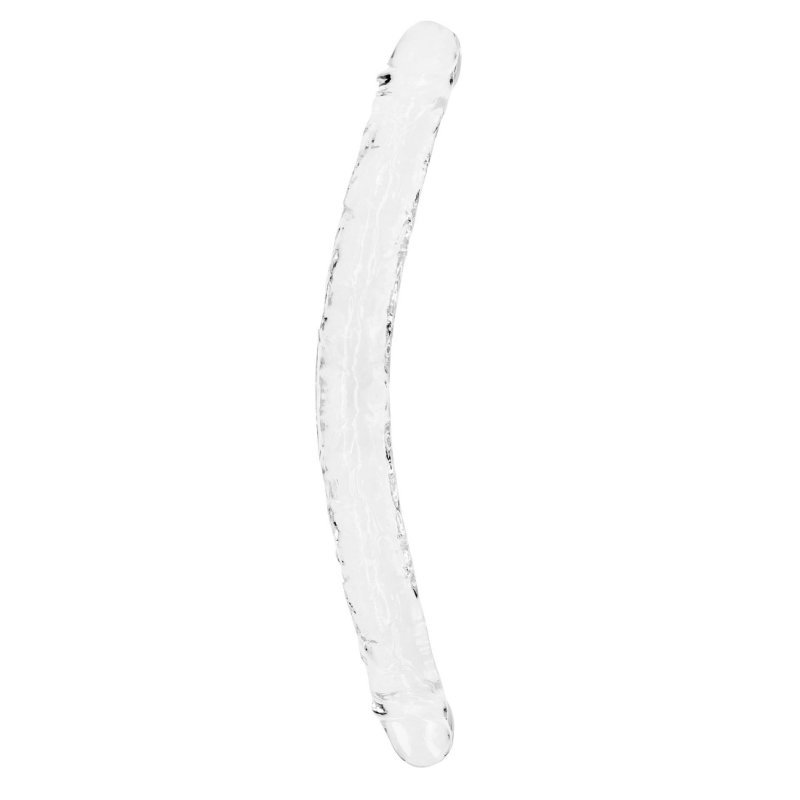 Realistyczny podwójny dildo dong dwustronny - 45 cm Clear