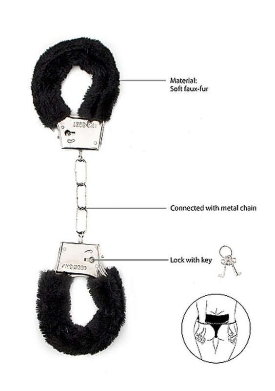 Furry handcuffs - black