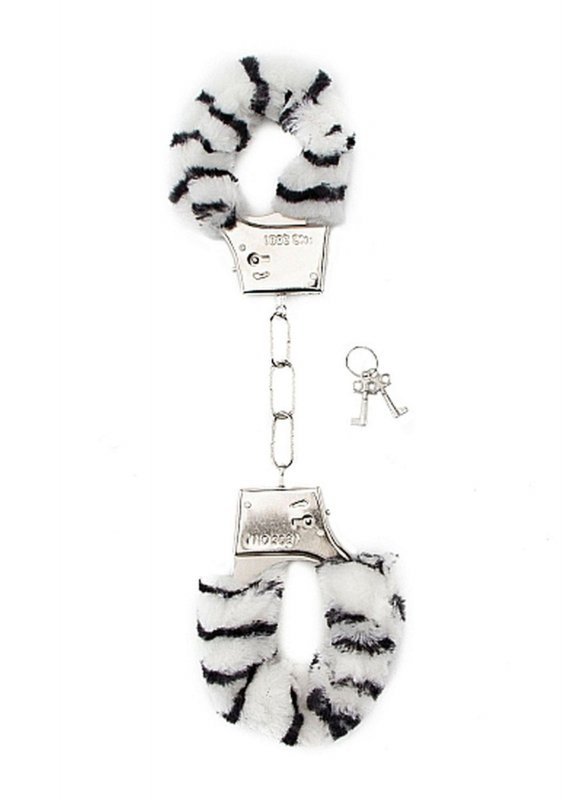 Kajdanki futerkowe Furry Handcuffs Zebra