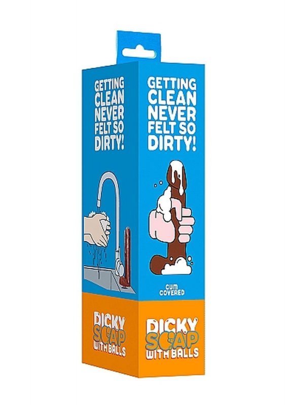 Mydło dicky soap with balls - cum covered - brown