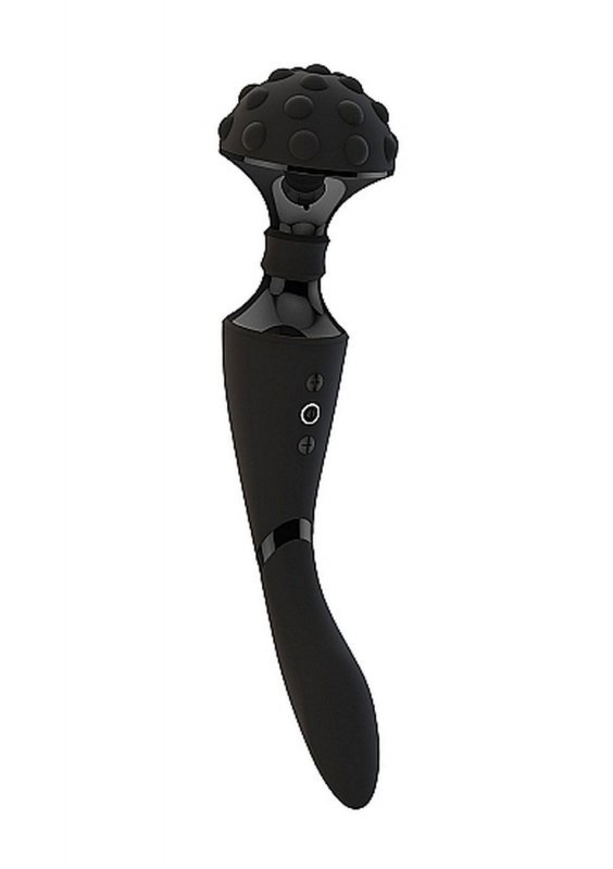 Stylowy wibrator wand masażer łechtaczki czarny Shiatsu