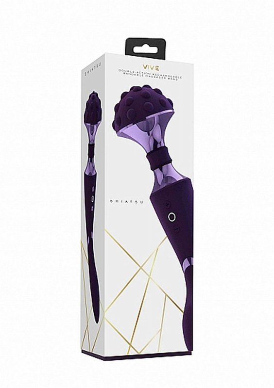 Stylowy wibrator wand masażer łechtaczki fiolet Shiatsu