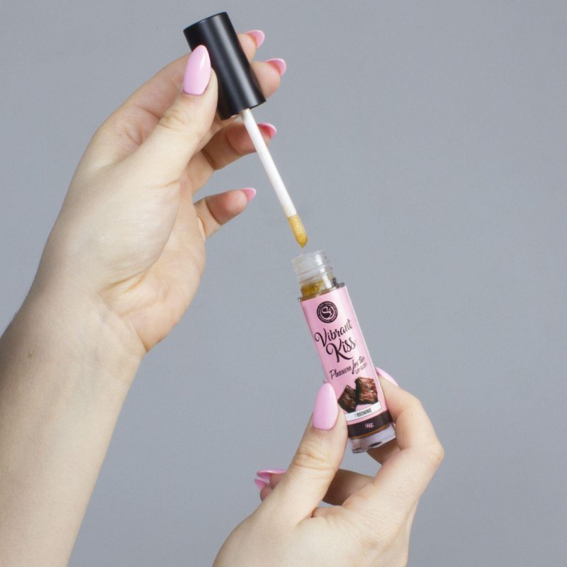 Błyszczyk do seksu oralnego z efektem wibracji brownie