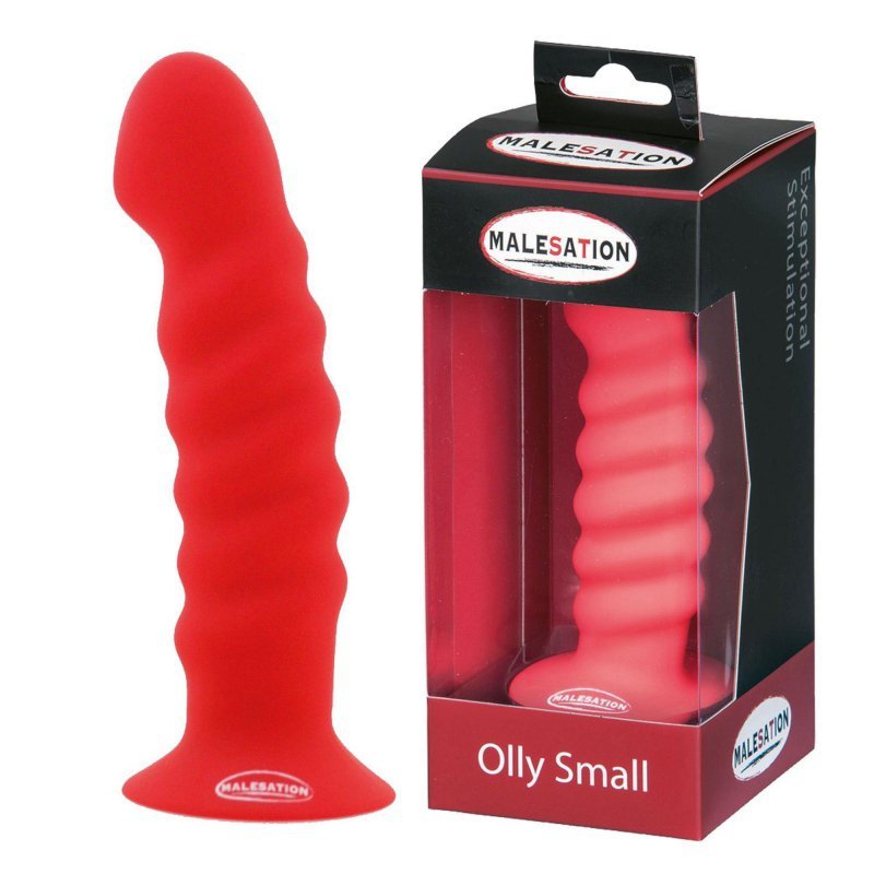 Dildo profilowane na przyssawce czerwone 13 cm