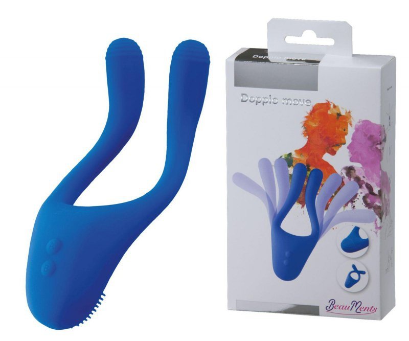 Wibrujący stymulator dla dwojga sex masażer niebieski