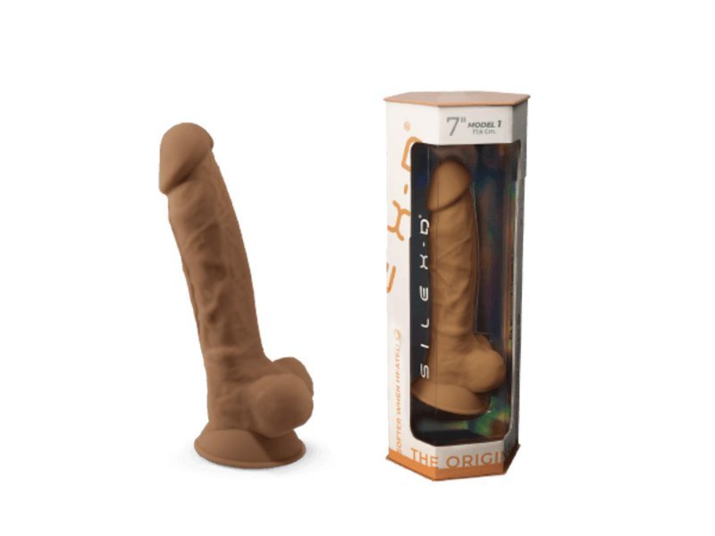 Czarne dildo z bardzo dobrego silikonu silexpan 17,8 cm