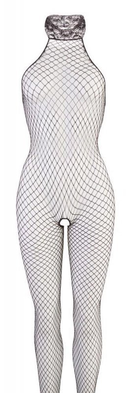 Seksowny siateczkowy bodystocking kombinezon ze stójką S/M