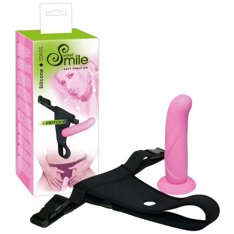 Strap-on uprząż dildo na przyssawce sztuczny penis 14,5 cm
