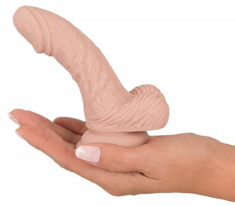 Realistyczne dildo z jądrami penis na przyssawce 14,5 cm