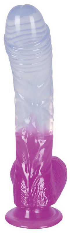 Dildo żelowe na przyssawce dwukolorowe 19 cm