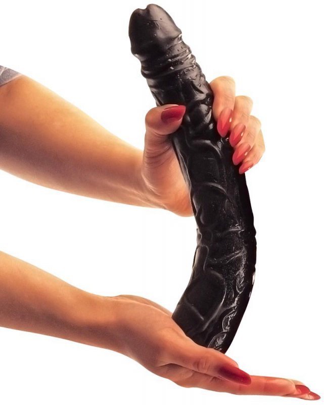 Duże czarne realistyczne dildo penis z żyłami 28 cm