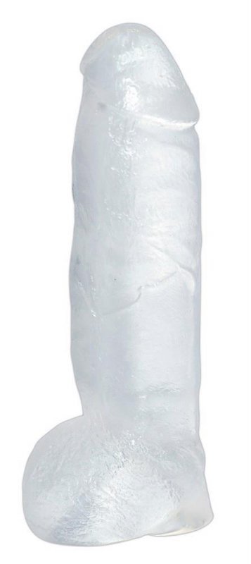 Dildo żelowe na przyssawce penis z jądrami 22 cm