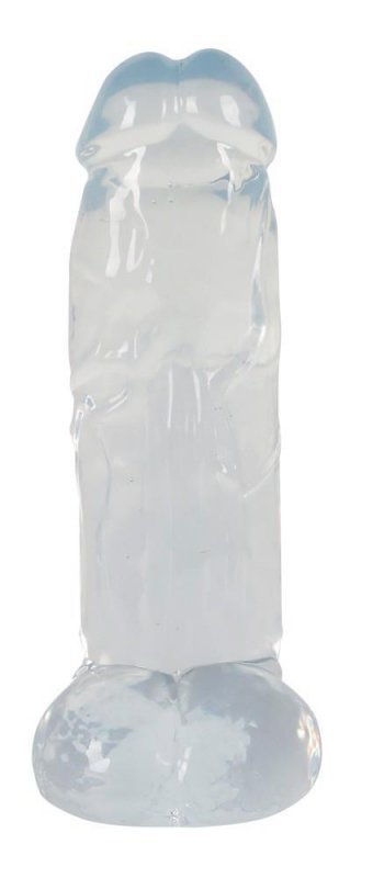 Dildo żelowe na przyssawce penis z jądrami 22 cm
