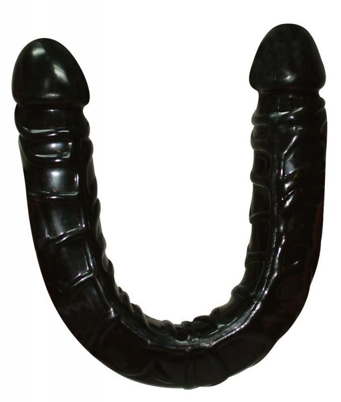 Podwójne elastyczne dildo z żyłami lesbijskie 43 cm