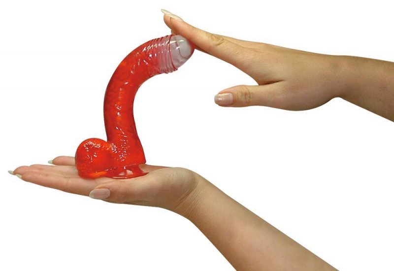 Realistyczne żelowe dildo z jądrami sztuczny penis 16,5 cm