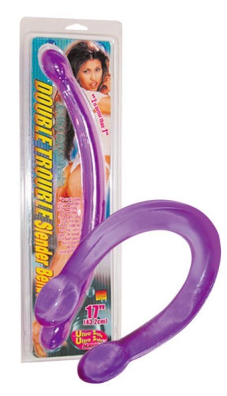 Długie giętkie dwustronne dildo dla lesbijek 44 cm