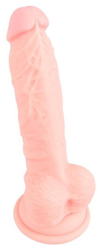 Realistyczne żylaste dildo z jądrami penis na przyssawce 18 cm
